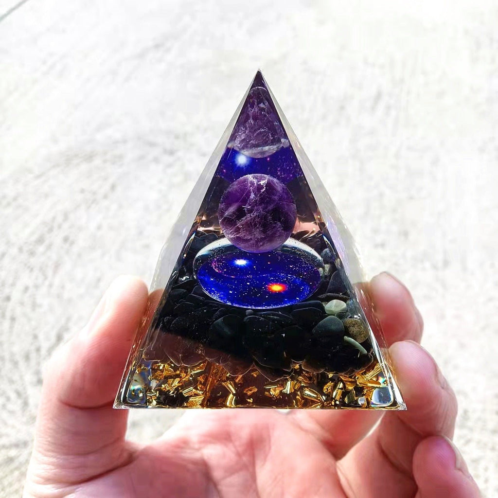 Crystal Ball Chakra Pyramid Ornament Gravel Epoxy - HediyeEpoxyCrystal Ball Chakra Pyramid Ornament Gravel Epoxy0HediyeEpoxy1 styleCrystal Ball Chakra Pyramid Ornament Gravel Epoxy