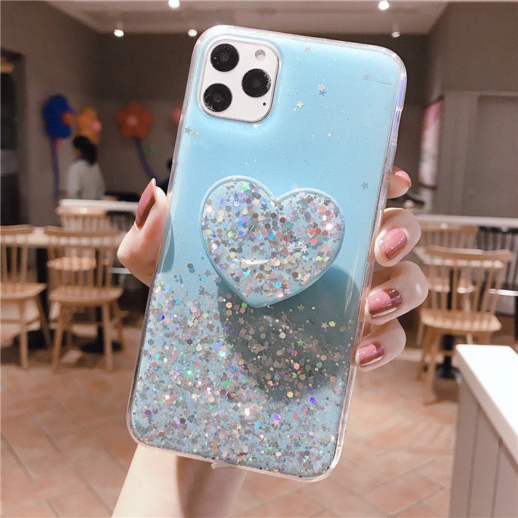Epoxy sequins love phone case - HediyeEpoxyEpoxy sequins love phone case0HediyeEpoxyBluePhone11Epoxy sequins love phone case