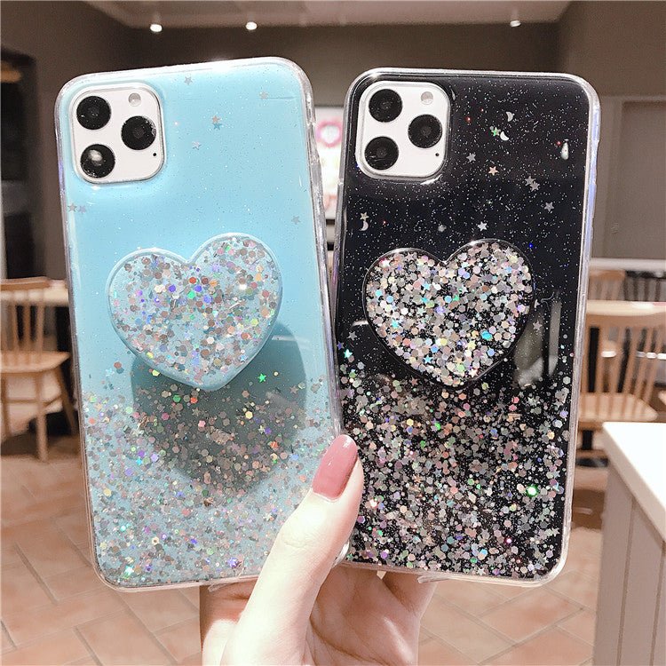 Epoxy sequins love phone case - HediyeEpoxyEpoxy sequins love phone case0HediyeEpoxyBlackPhone11Epoxy sequins love phone case