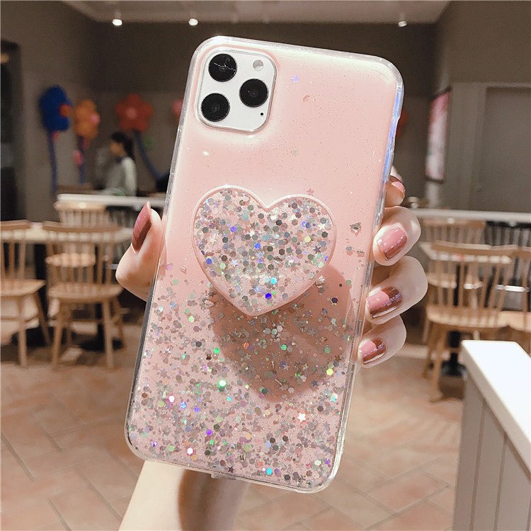 Epoxy sequins love phone case - HediyeEpoxyEpoxy sequins love phone case0HediyeEpoxyPinkPhone11Epoxy sequins love phone case