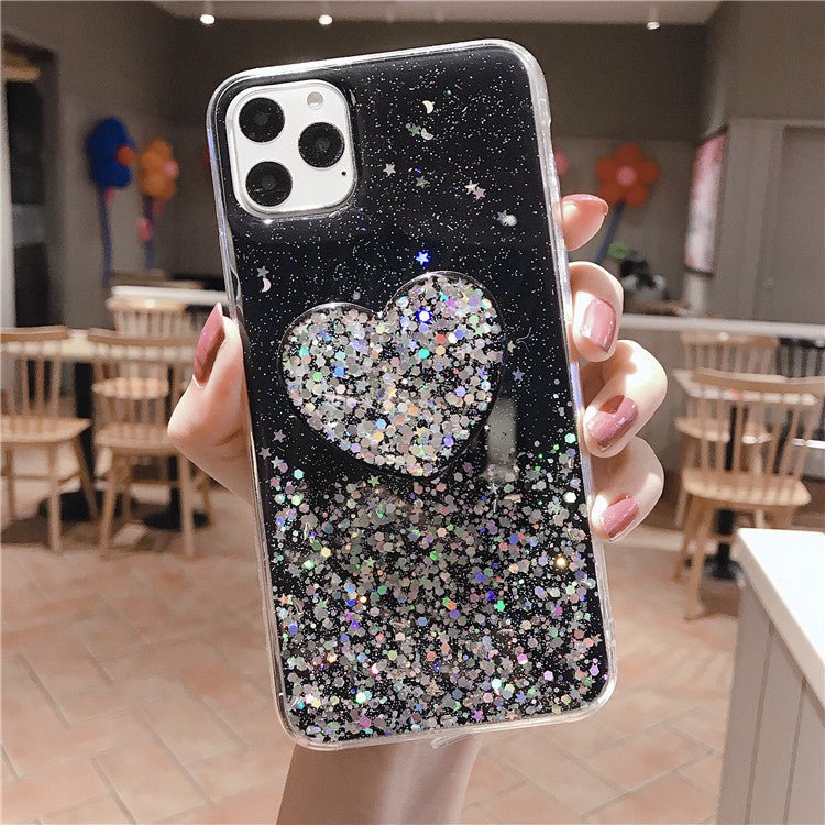 Epoxy sequins love phone case - HediyeEpoxyEpoxy sequins love phone case0HediyeEpoxyBlackPhone11Epoxy sequins love phone case