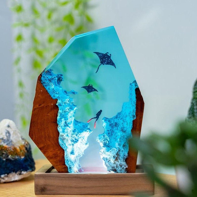 Epoxy Solid Wood 3D Marine Animal Sea Turtle Shark Glowing Decorative Night Light - HediyeEpoxyEpoxy Solid Wood 3D Marine Animal Sea Turtle Shark Glowing Decorative Night LightHediyeEpoxyRegularStyle 1Epoxy Solid Wood 3D Marine Animal Sea Turtle Shark Glowing Decorative Night Light