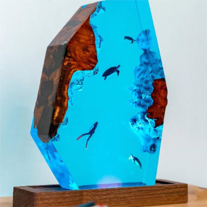 Epoxy Solid Wood 3D Marine Animal Sea Turtle Shark Glowing Decorative Night Light - HediyeEpoxyEpoxy Solid Wood 3D Marine Animal Sea Turtle Shark Glowing Decorative Night LightHediyeEpoxyRegularStyle 1Epoxy Solid Wood 3D Marine Animal Sea Turtle Shark Glowing Decorative Night Light