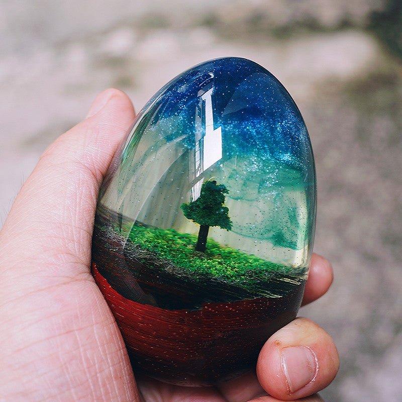 Handmade Starry Dragon Egg Resin Epoxy Ornament - HediyeEpoxyHandmade Starry Dragon Egg Resin Epoxy Ornament0HediyeEpoxyTree Under the Starry SkyHandmade Starry Dragon Egg Resin Epoxy Ornament