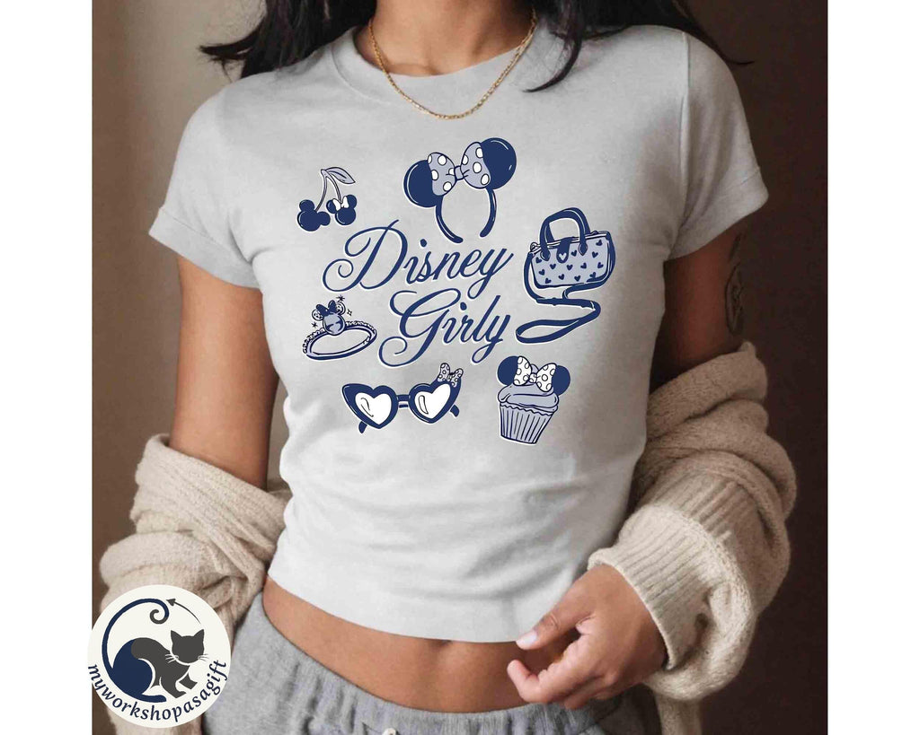 Coquette Disney Girly Magical Castle Baby Tee, Disney Snacks Girl Trip Croptop Women T-Shirt, Best Day Ever Tee, Disney World Happiest Place