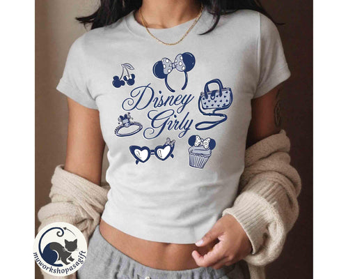Coquette Disney Girly Magical Castle Baby Tee, Disney Snacks Girl Trip Croptop Women T-Shirt, Best Day Ever Tee, Disney World Happiest Place