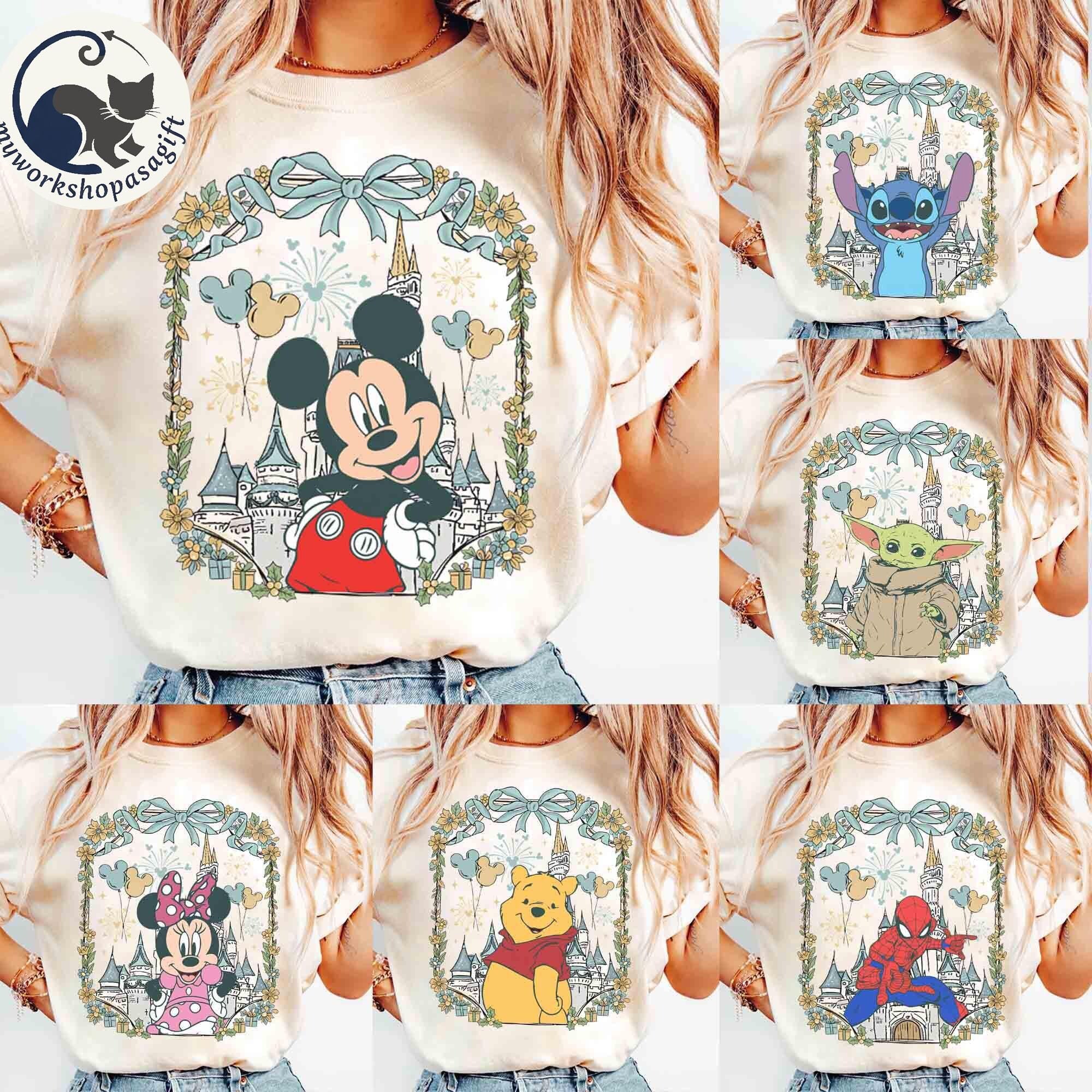Customize All Characters Disney Magical Castle Shirt, Disney Mickey & Friends Shirt, Retro Disneyland Trip Tee, Disney Family Vacation Shirt