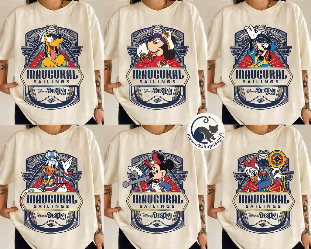 Disney Destiny Inaugural Sailing Mickey and Friends Shirt, Disney Cruise Line Tee, Let's Cruise, Disneyland Family Cruise Matching Trip Tee