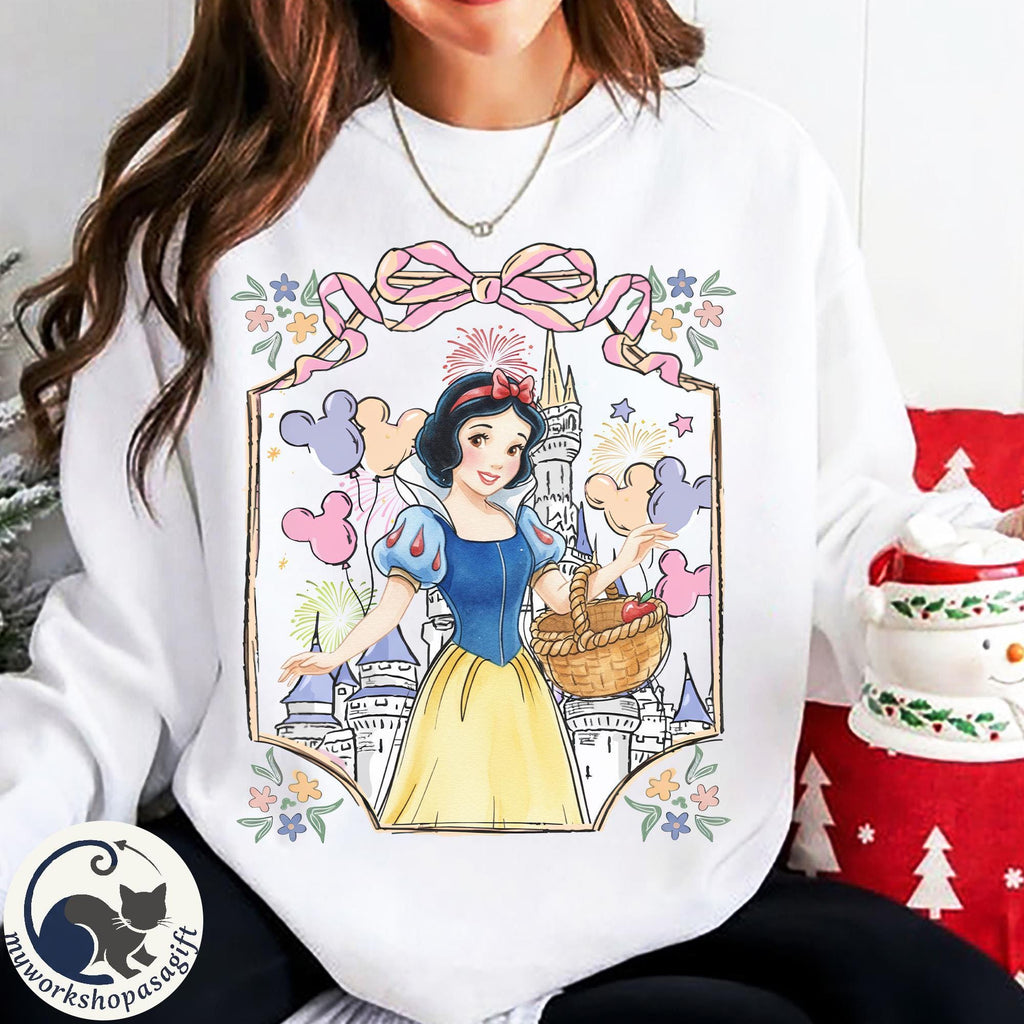 Customized Coquette Bow Disney Princess Castle Comfort Color Shirt, Beauty and The Beast Belle Princess Tee, Disney Girl Trip Tee