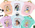 Customized Coquette Bow Disney Princess Castle Comfort Color Shirt, Beauty and The Beast Belle Princess Tee, Disney Girl Trip Tee