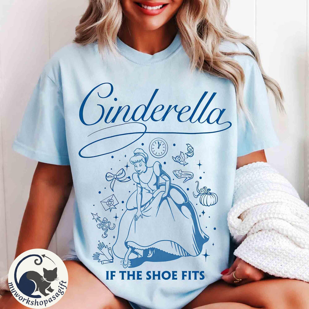 Retro Cinderella Princess If the shoe fits Shirt, Magic Kingdom Tee, Retro Walt Disney World Bibbidi Bobbidi Boo, Disneyland Girls Trip Tee