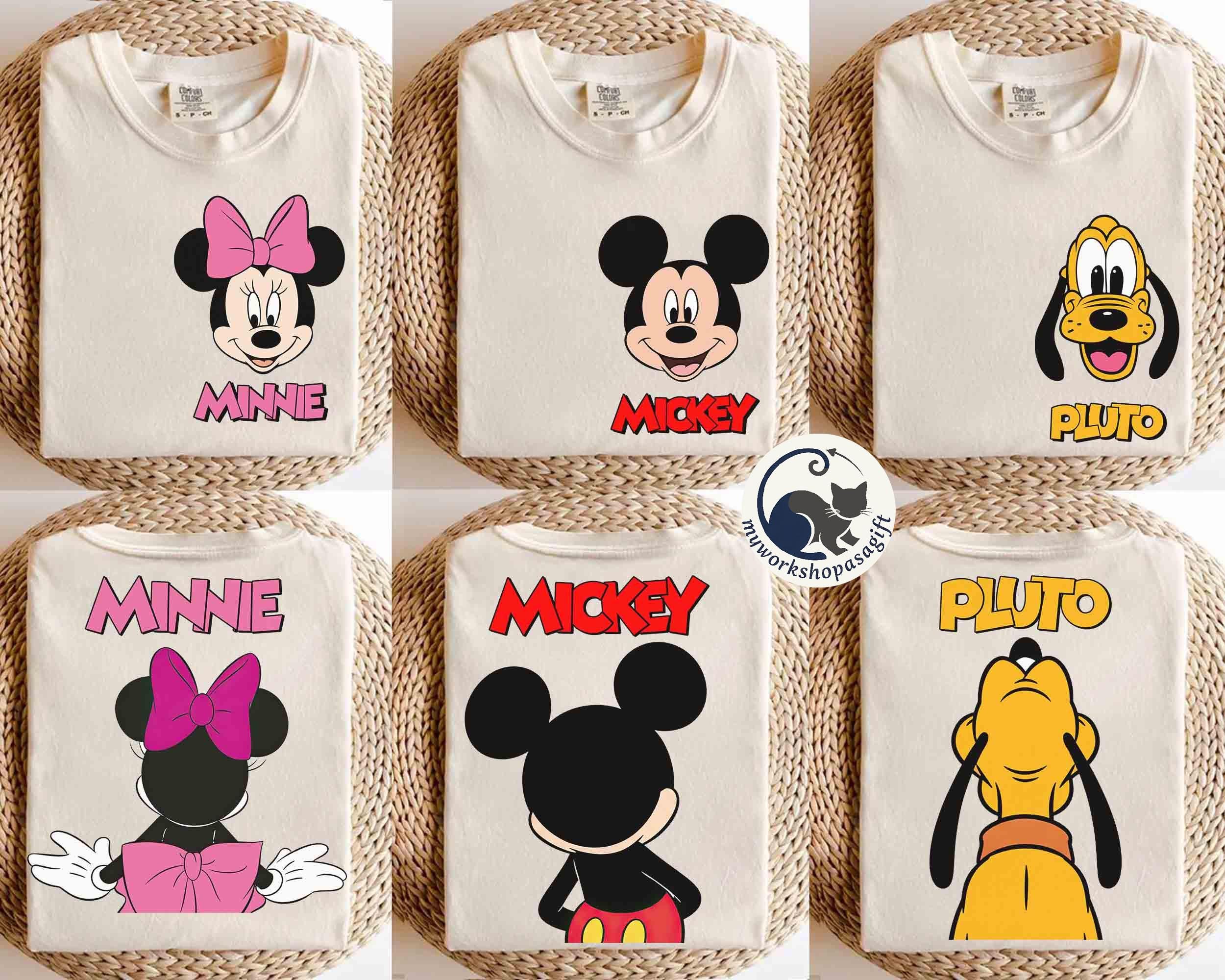 2-sided Disney Mickey and Friends Big Face Retro Shirt, Custom Disney Family Shirt, Retro Disneyland Trip Tee, Disney Family Vacation Shirts