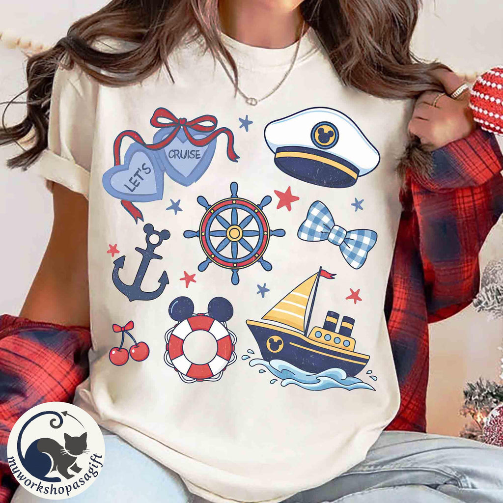 Coquette Bows Disney Cruise Retro Shirt, Let's Cruise Tee, Cruise Girls Trip Matching shirts, Disney Cruise Line, Family Cruise Group Trip