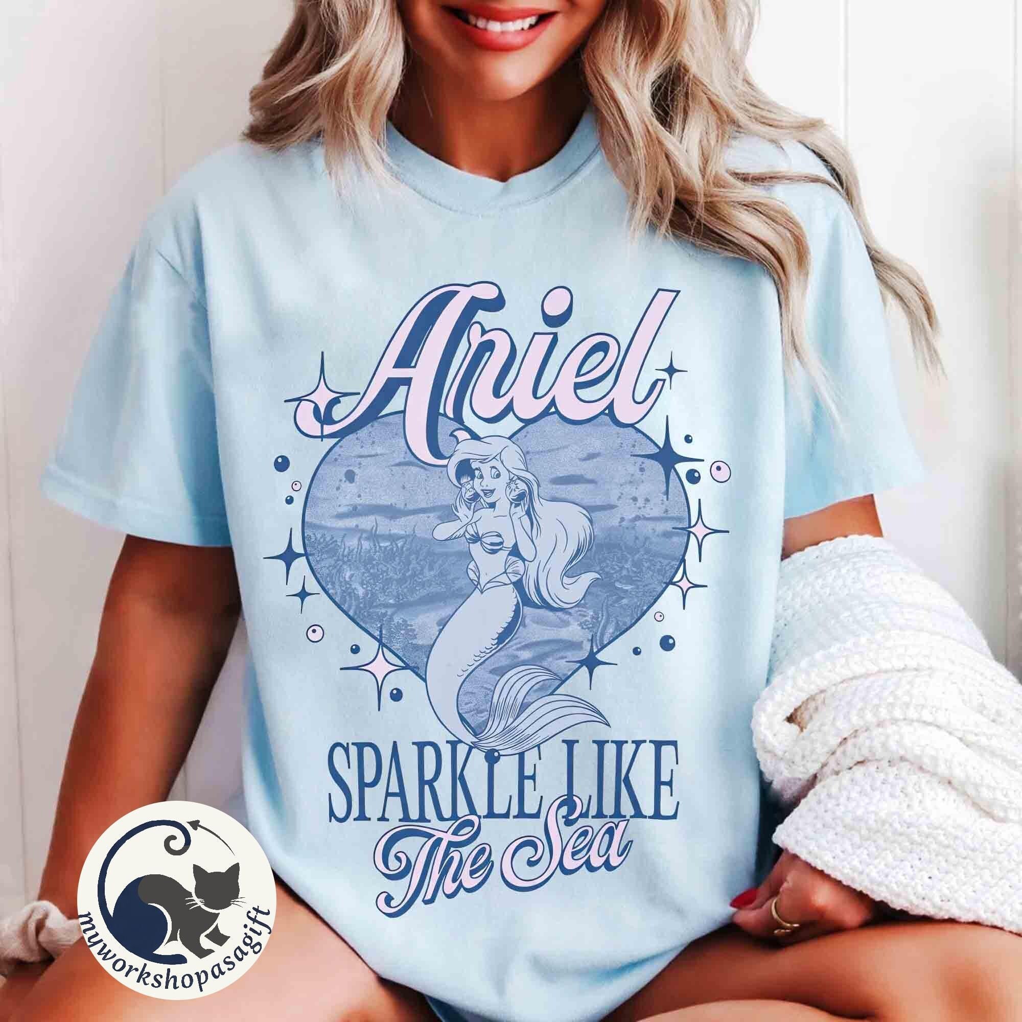 Retro Disney Disney The Little Mermaid Ariel Sparkle Shirt, But Daddy I Love Him Shirt, Ariel Princess Tee, WDW Magic Kingdom Girl Trip 2025