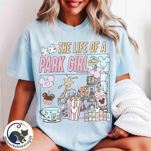 Coquette The Life Of A Park Girl Disney Castle T-shirt, Retro Pastel Best Day Ever Tee, Disney World Happiest Place, WDW Girl Trip T-shirt