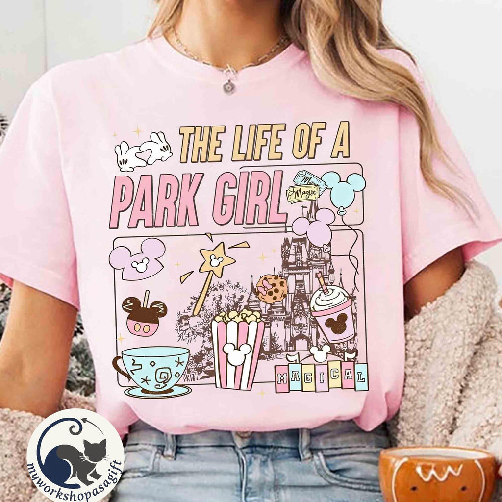 Coquette The Life Of A Park Girl Disney Castle T-shirt, Retro Pastel Best Day Ever Tee, Disney World Happiest Place, WDW Girl Trip T-shirt