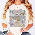 Retro Coquette Disney Dog Characters Group Shirt, Lady Tramp Pluto Copper Pongo Nana Bolt Tee, Dog Lover Gifts, Disneyland Family Vacation