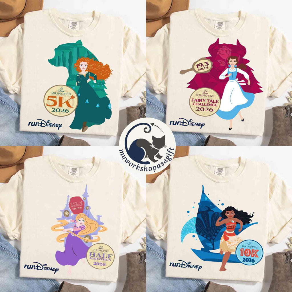 Disney Princess Yoga Half Marathon Weekend 2025 Tanktop, Disney Epcot Moana Belle Shirt, Runner 5K 10K Half Marathon Tee, Rapunzel Challenge