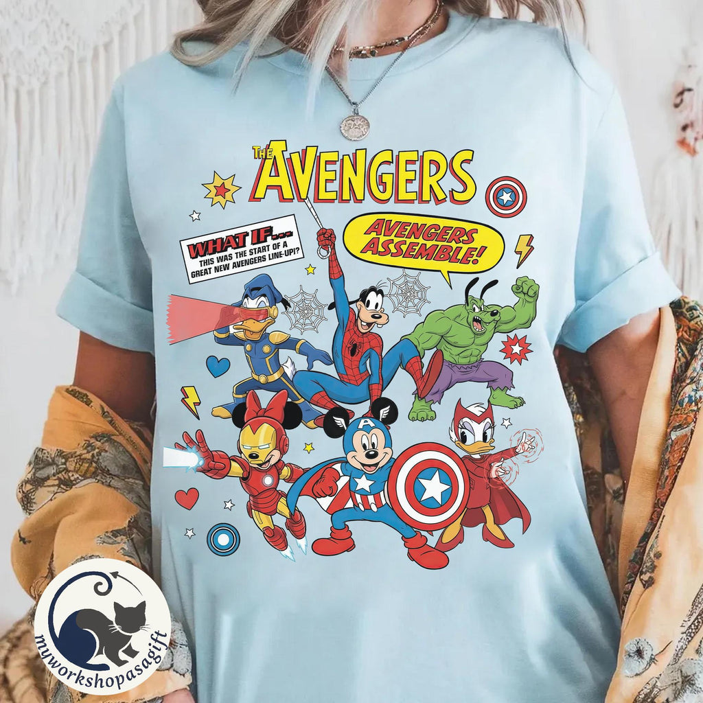 What If Mickey and Friends Marvel Avengers Shirt, Marvel Avengers Comic Book Tee, Marvel Superhero, Marvel Kid Toddler Birthday Gift