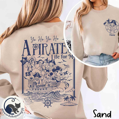 2-sided Mickey and Friends Disney Pirates Shirt, Yo Ho Yo Ho A Pirate's Life for Me, Pirates of the Caribbean Tee, Disney Cruise Family Trip