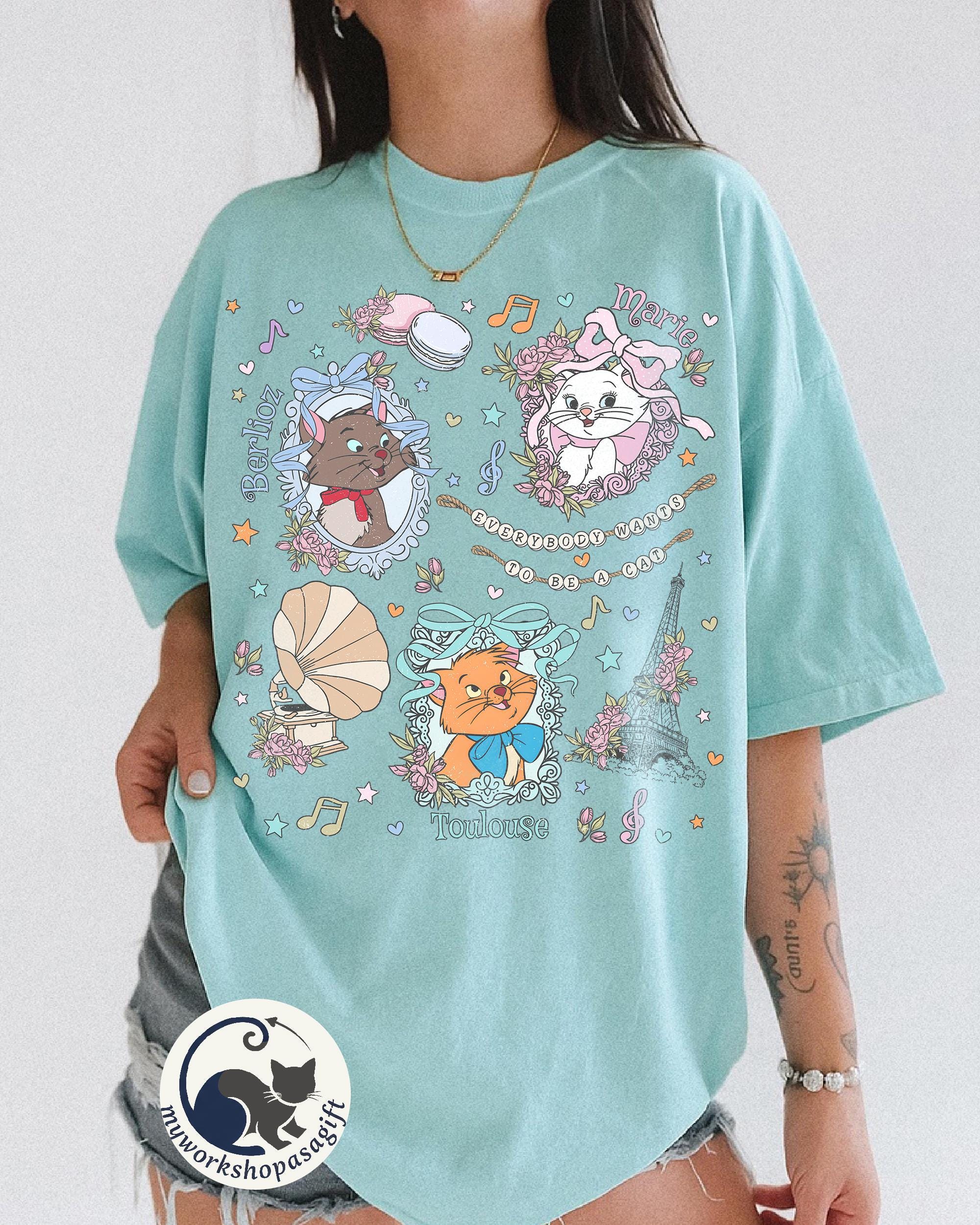Coquette Bows Disney Aristocats Shirt, Everybody Wants to Be a Cat Tee, Marie Toulouse Berlioz Gramophone Shirt, Cute Disney Cat Lover Shirt