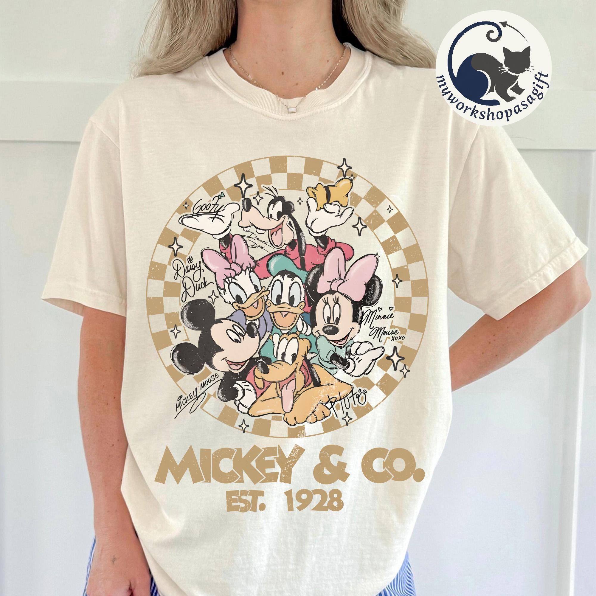 Disney Checkered Shirt, Mickey and Co 1928 Shirt, Checkered Mickey Shirt Disneyworld Shirts, Disney Family Shirts Comfort Colors Shirt