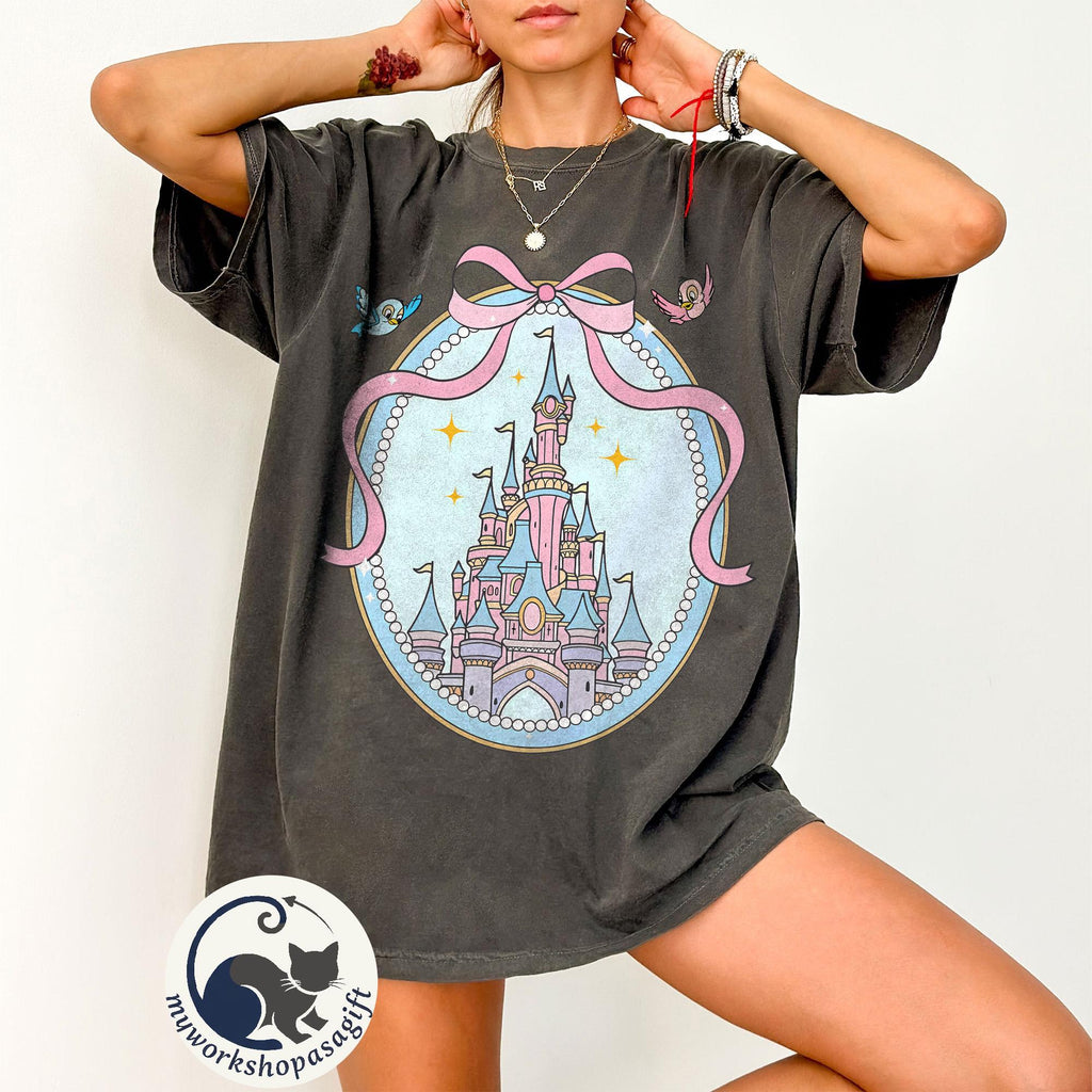 Disney Magical Castle Comfort Color Shirt, Magic Kingdom Blue Coquette Shirt, Disney Castle Fairytale Shirt, Disneyworld Family Trip