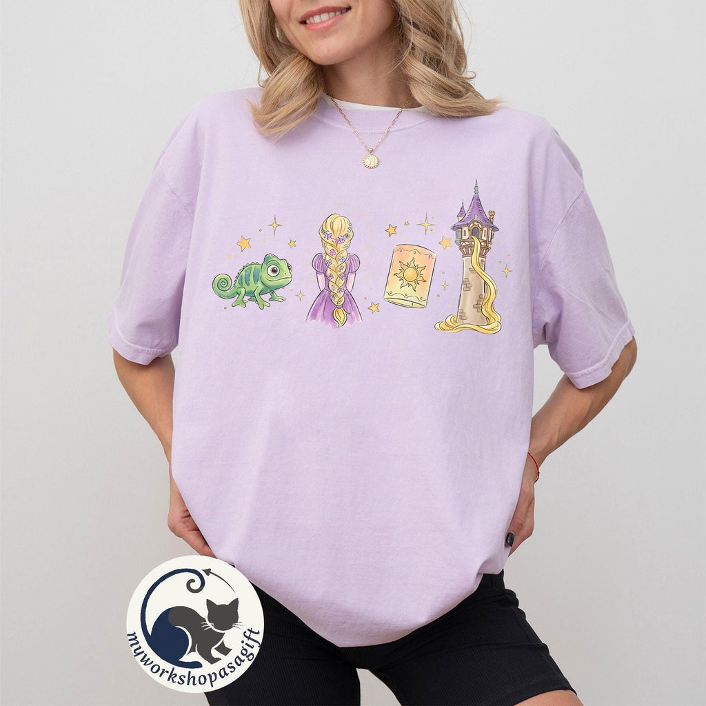 Disney Tangled Rapunzel Princess Shirt, Disney Tangled Icons Tee, Rapunzel And Pascal Tee, Girly Aesthetic Disney Tee, Girls Trip Shirt