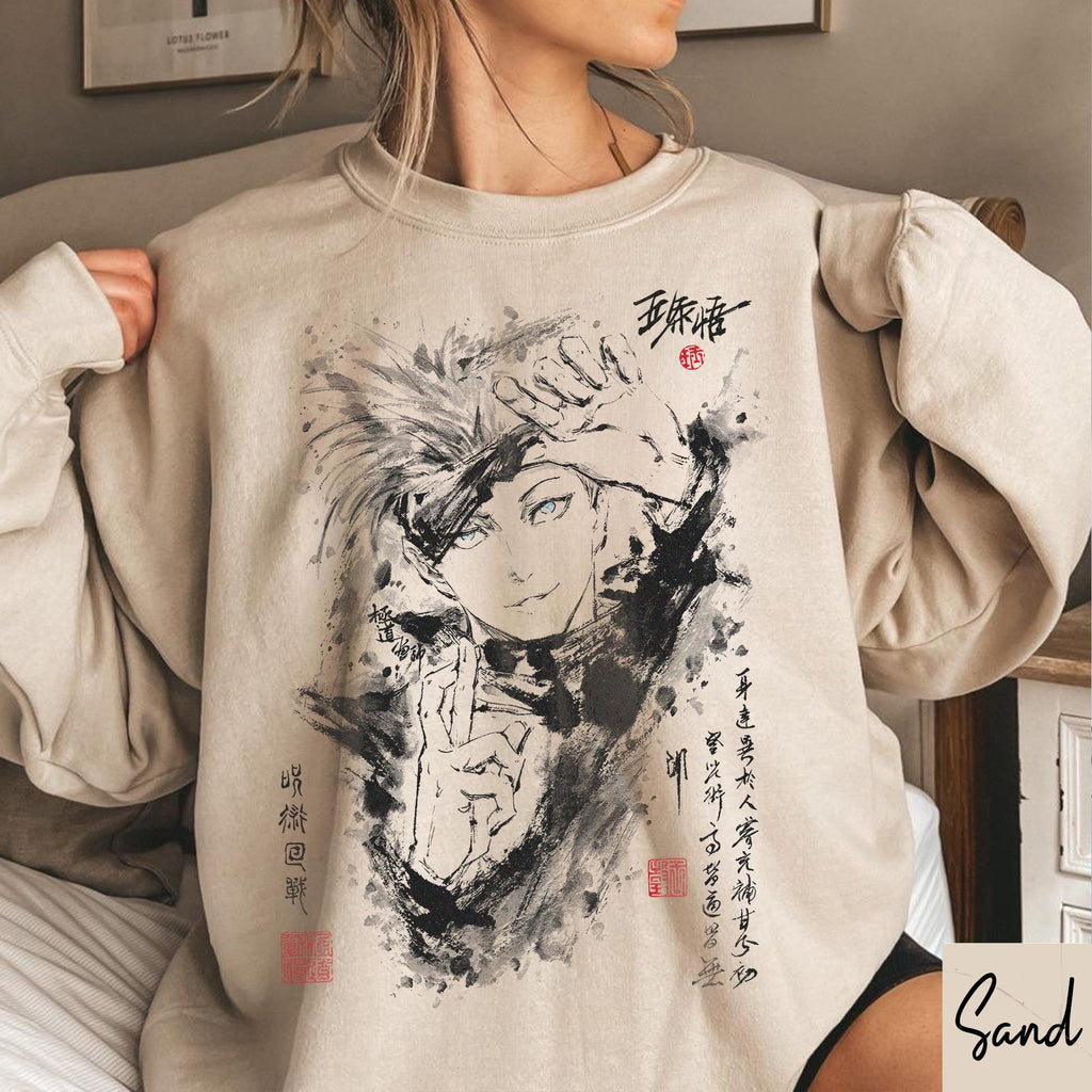 Gojo Anime Inkart Shirt, Sweatshirt, Hoodie, Toji Shirt, JJK Shirt, Anime Graphic Tshirt, Anime Gift Tshirt, Vintage Anime Shirt
