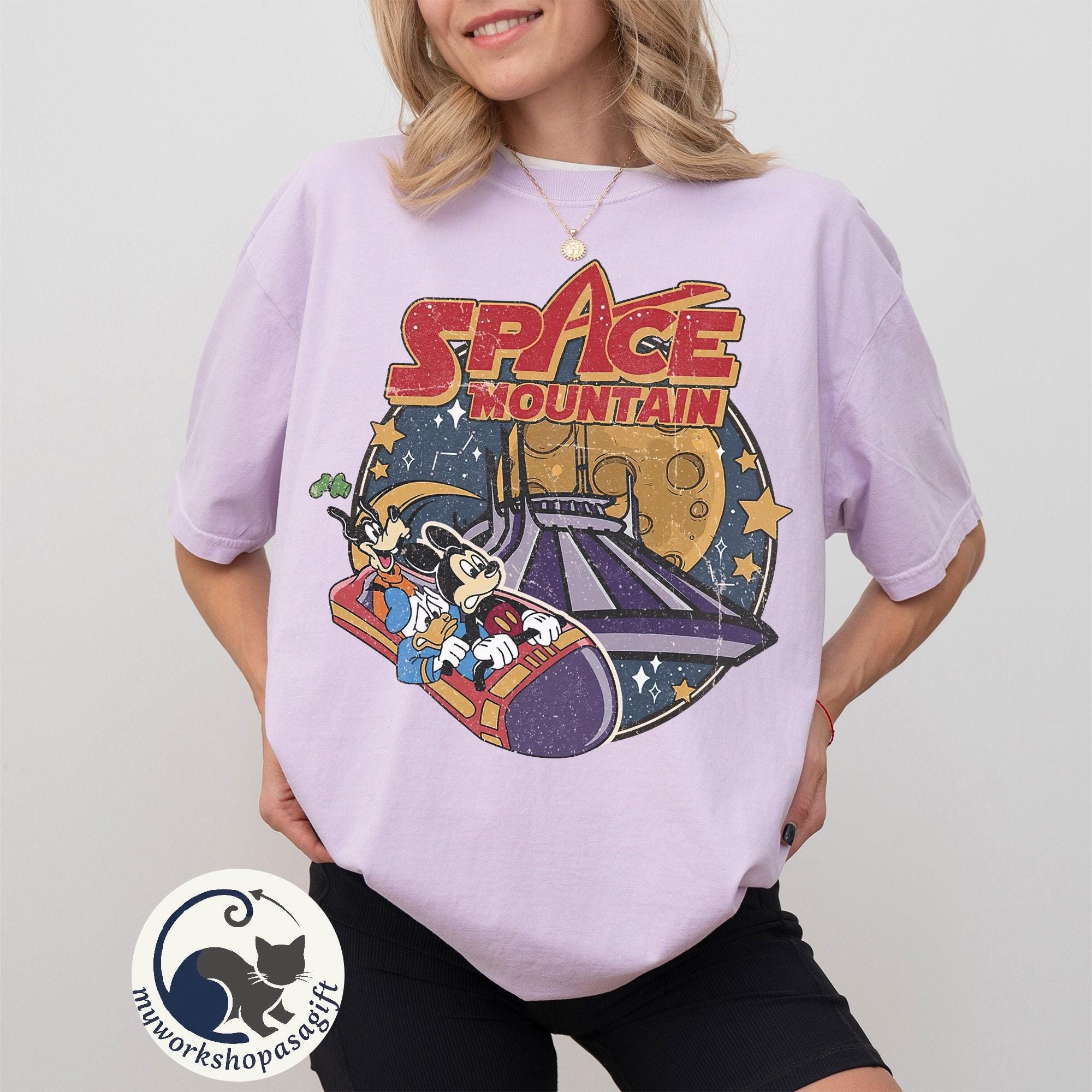 Retro 90s Space Mountain Comfort Colors Shirt, Comfort Retro Vintage Disney Shirt, Retro Walt Disney World Tee, Mickey And Friends Shirt