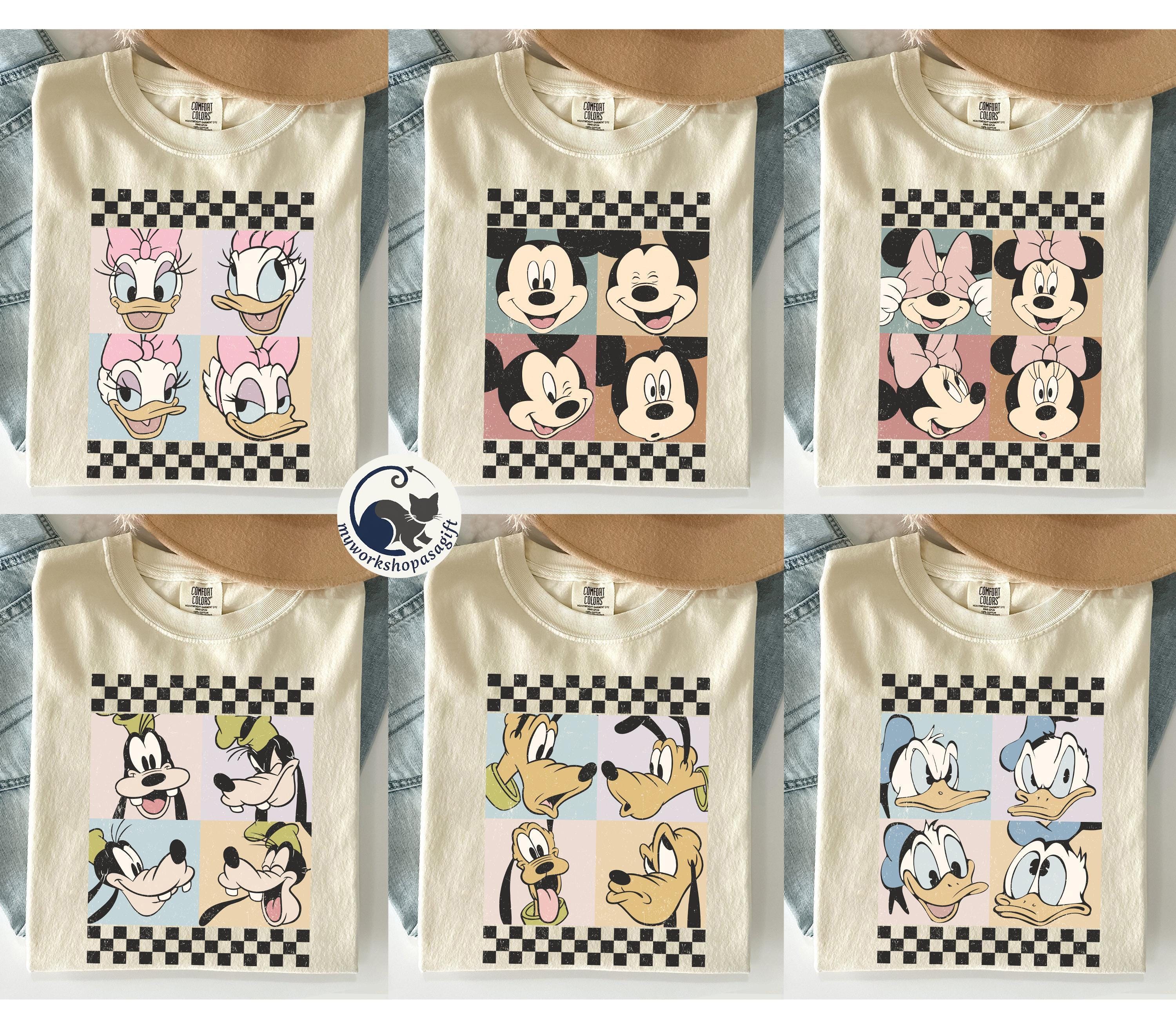 Retro Mickey and Friends Checkered Shirt, Disneyworld Family Vacation Shirts, Disneyland Family Trip Shirt, Magic Kingdom Shirt, Disney Tee
