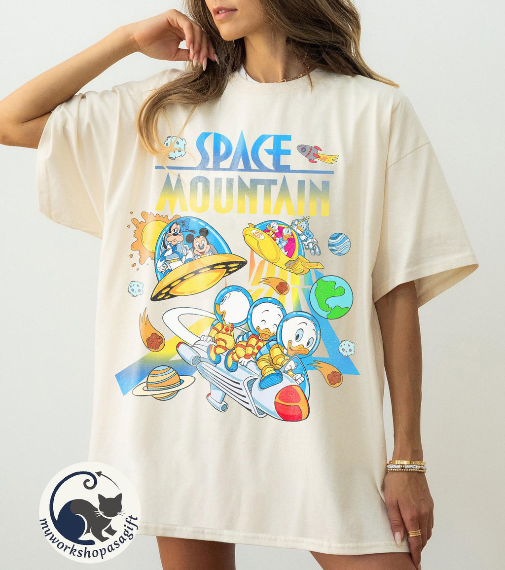 Space Mountain Disney Shirt, Retro 90s Mickey and Friends Tee, Tomorrowland Magic Kingdom Shirt, Disney Vacation Shirt, Disney World Gift
