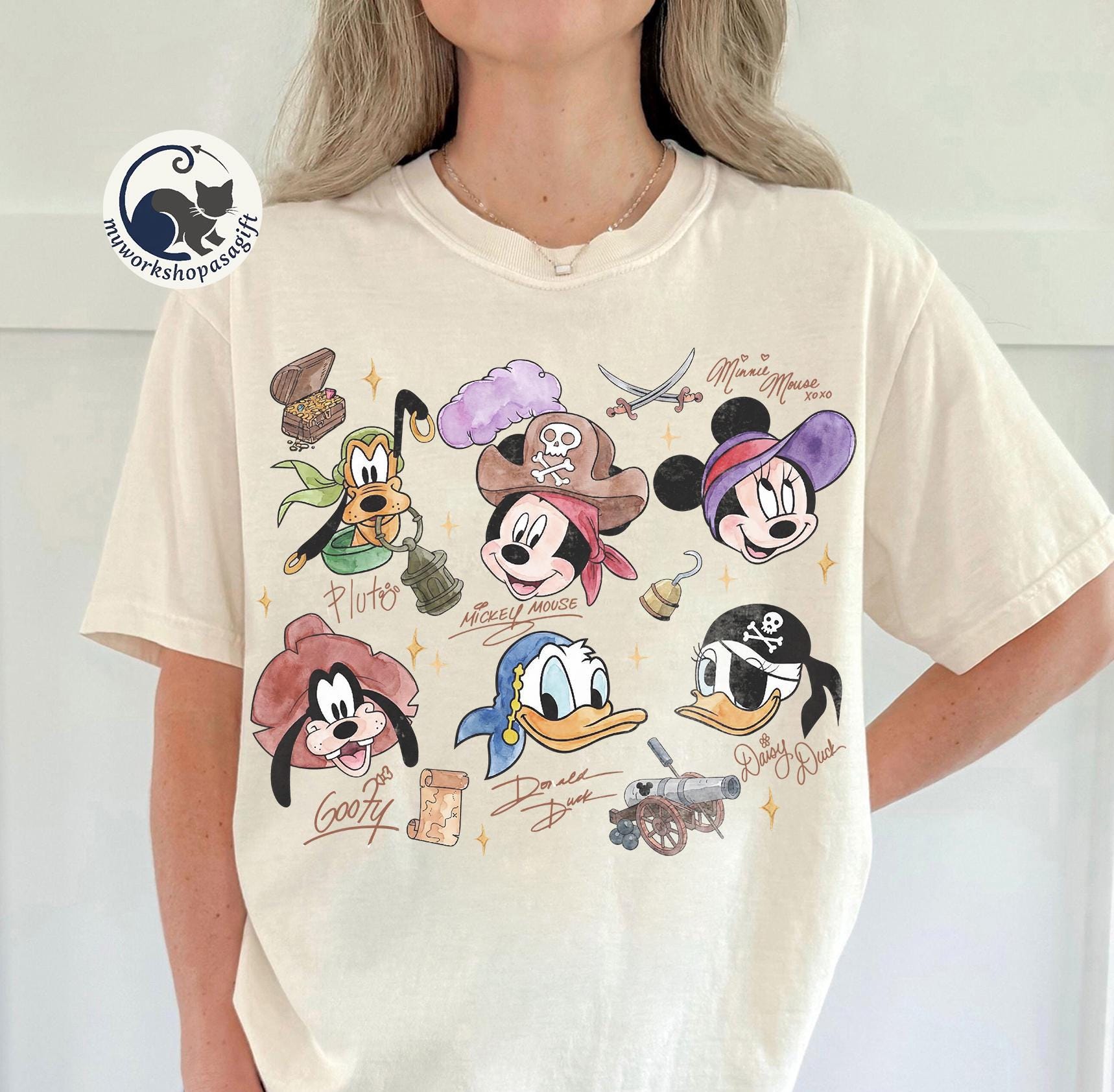 Vintage Disney Pirate Crew Shirt, Mickey & Friends Pirate Comfort Colors Tee, Disney Cruise Pirate Night Shirt, Disney Disney Pirates of Tee