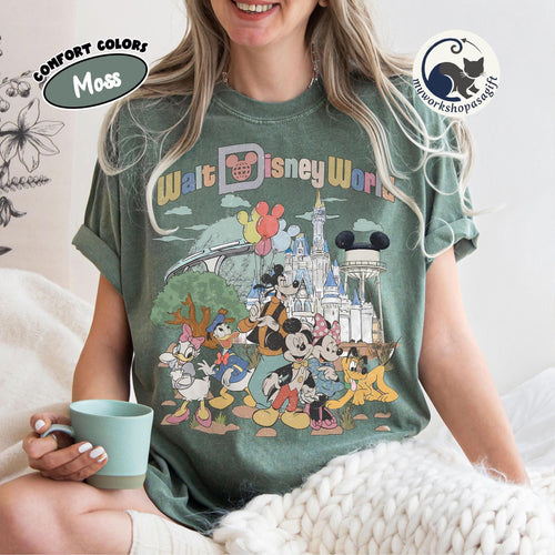 Comfort Colors Vintage Walt Disney World Shirt, Disney Matching Mickey & Friends Tee, Disney Family Vacation Shirt, Disney Trip 2026 Shirt