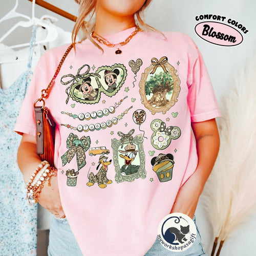 Coquette Bow Disney Animal Kingdom Shirts, Mickey & Friends Safari Mode Girls Trip Tee, Girly Aesthetic Disney Shirt, Disney Family Trip Tee