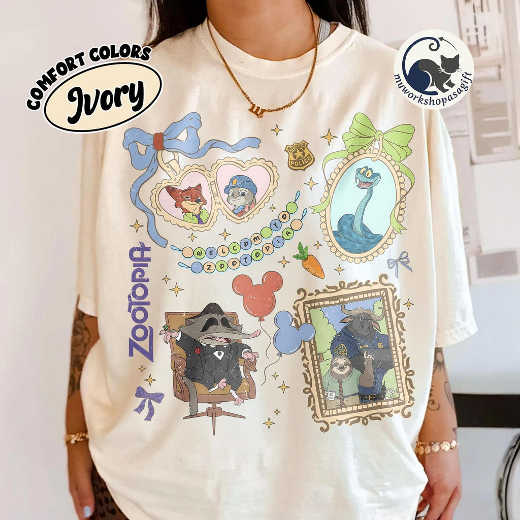 Coquette Bow Disney Zootopia 2 Characters Shirt, Judy Hopps Nick Wilde Gary De'Snake Tee, Zootropolis, Disneyland Family 2026 Trip Shirt