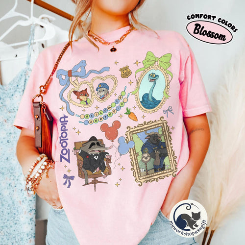 Coquette Bow Disney Zootopia 2 Characters Shirt, Judy Hopps Nick Wilde Gary De'Snake Tee, Zootropolis, Disneyland Family 2026 Trip Shirt