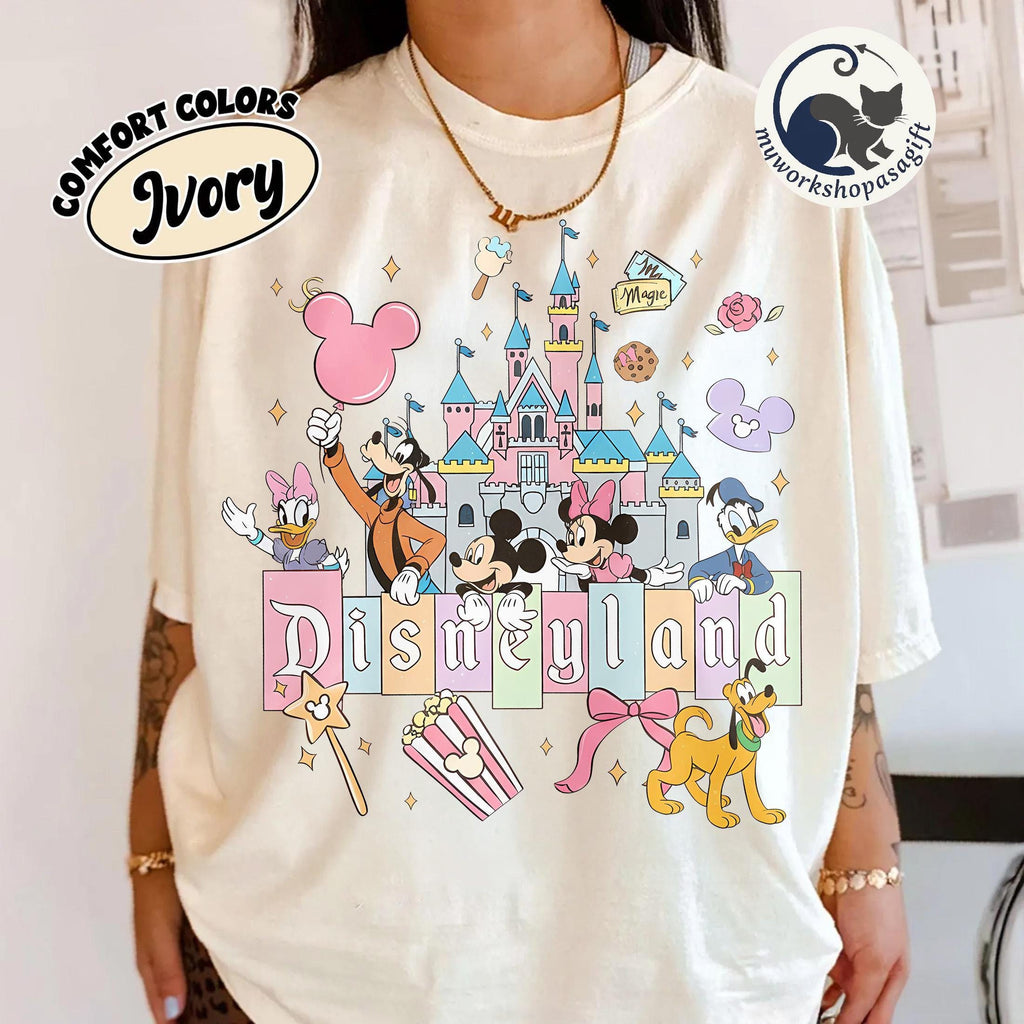 Disney Mickey & Friends Magical Castle Comfort Colors Shirts, Pastel Disneyland Park Tee, Disneyland Magic Shirt, Magical Castle 2026 Shirts