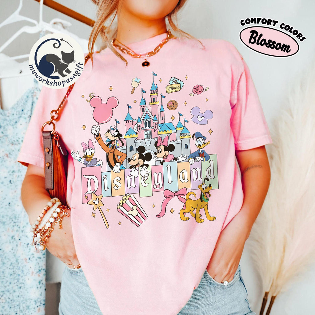 Disney Mickey & Friends Magical Castle Comfort Colors Shirts, Pastel Disneyland Park Tee, Disneyland Magic Shirt, Magical Castle 2026 Shirts