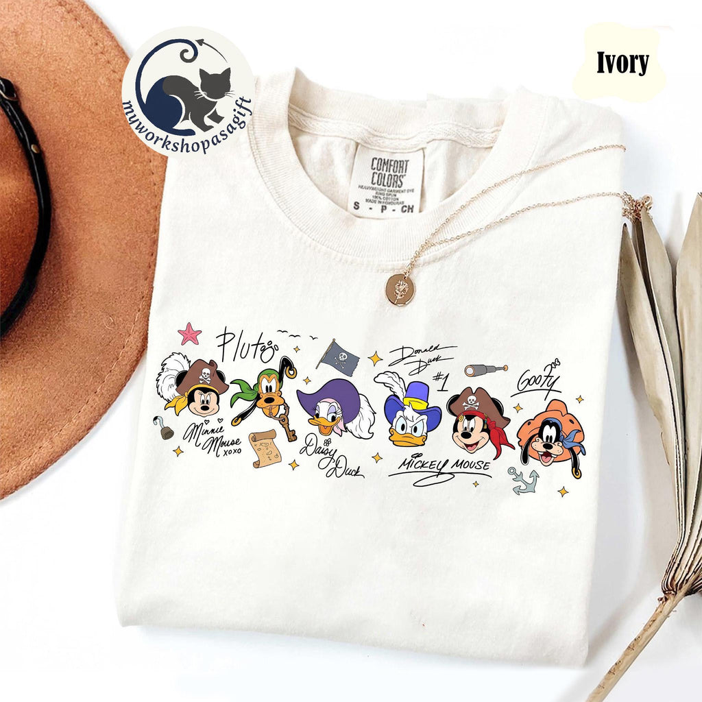 Disney Pirates Mickey & Friends Signatures Shirt, Yo Ho A Pirate’s Life For Me Tee, Pirates of the Caribbean Shirt, Disney Cruise Trip Shirt