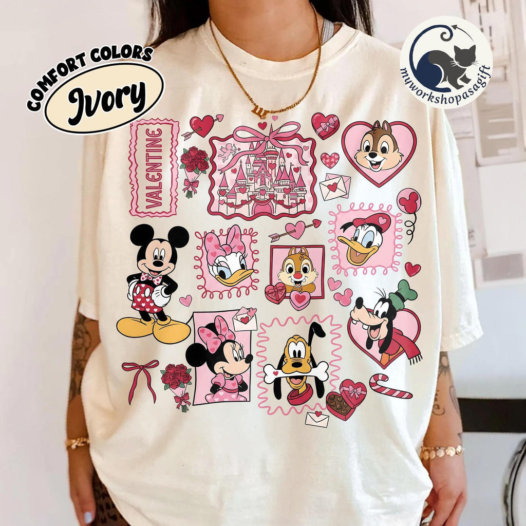 Disney Valentine Mickey & Friends Shirts, Minnie Mickey Valentine Love Tee, Disney Couple Family Matching Trip Shirt, WDW Valentine Gift Tee