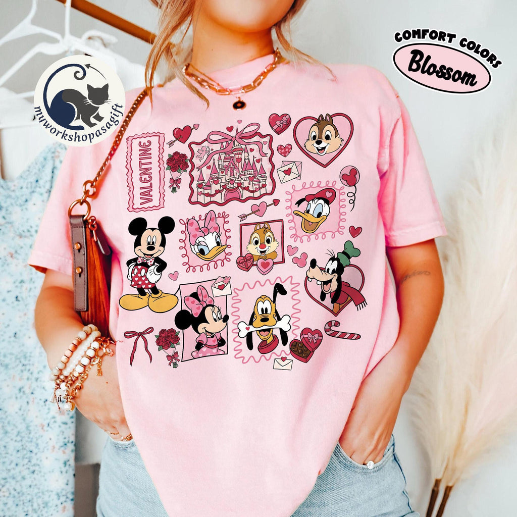 Disney Valentine Mickey & Friends Shirts, Minnie Mickey Valentine Love Tee, Disney Couple Family Matching Trip Shirt, WDW Valentine Gift Tee