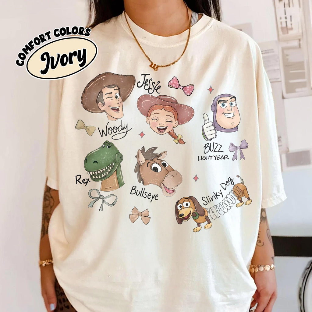 Retro Coquette Watercolor Toy Story Shirt, You’ve Got a Friend in Me Tee, Buzz Woody Jessie Characters, Disney Family Matching Tee
