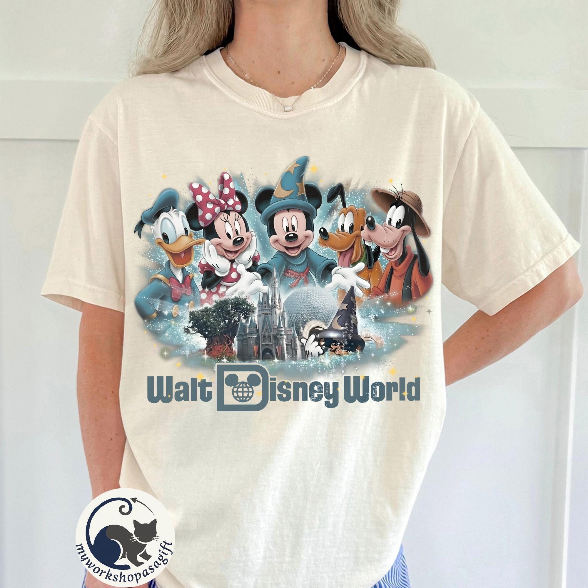 Vintage The Happiest Place On Earth Comfort Colors Shirt, Retro Mickey Minnie Disney Vacation Tee, Ideal For Family Trips Walt Disney World