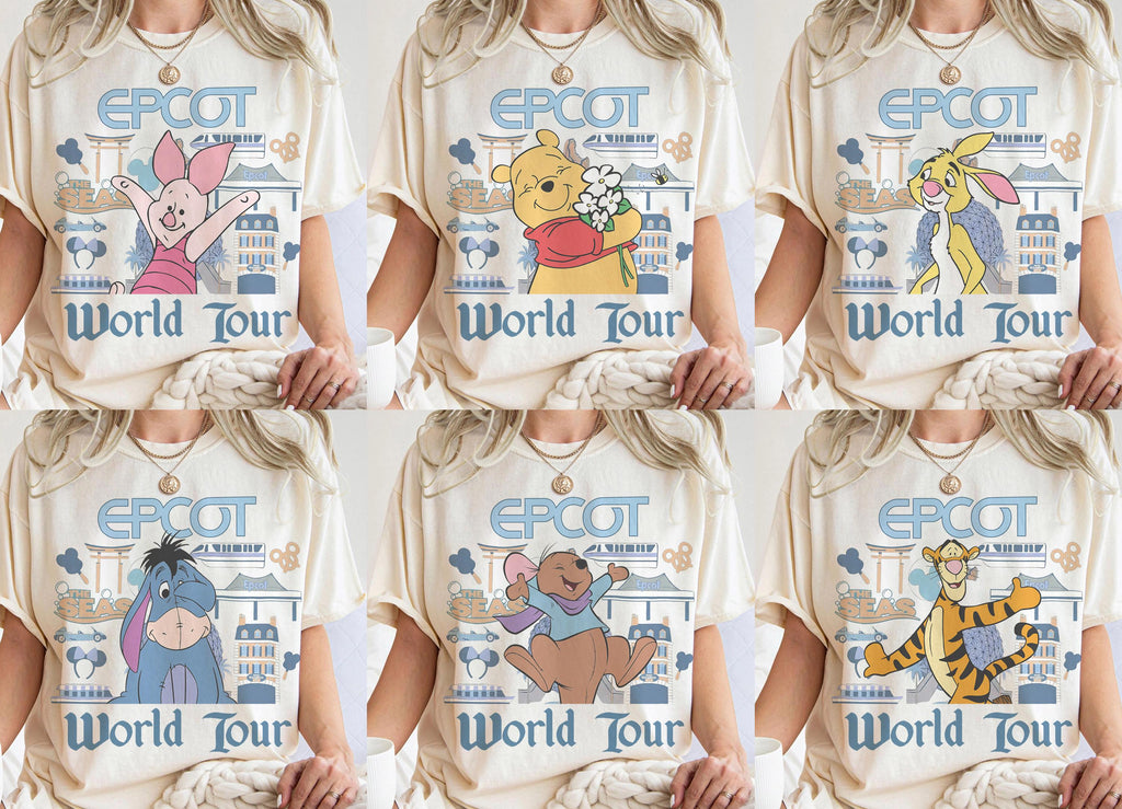 All Characters Disney EPCOT World Tour Shirt, Mickey & Friends EPCOT Center Tee, Walt Disney World Family Vacation 2026 Shirt