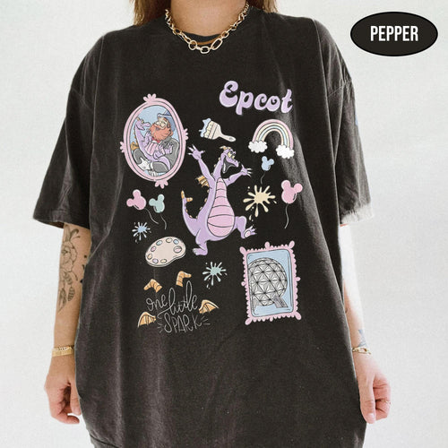 Comfort Colors Figment EPCOT Shirts, One Little Spark Tee, Retro Disney World Imagination Pavilion, Family Trip 2026 Shirt, Disneyland Shirt