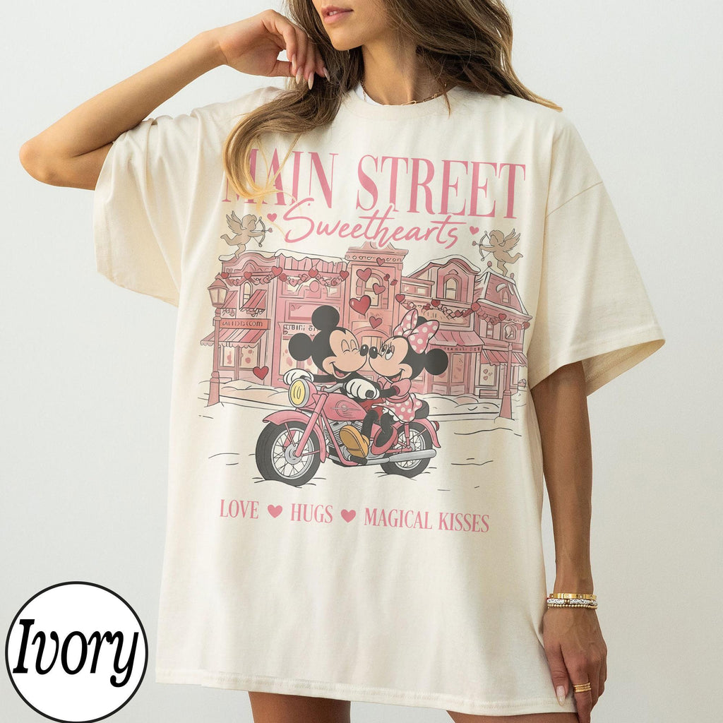 Comfort Colors Main Street Disney Shirt, Mickey Minnie Valentine Shirt, Disney Sweethearts Shirt, Disney Valentine Couple Main Street Shirt
