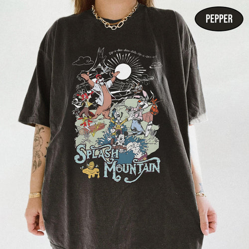 Comfort Colors Vintage Splash Mountain Shirt, Retro Disney Ride Tee, Classic Disney Characters, Park Nostalgia Trip 2026 Shirt