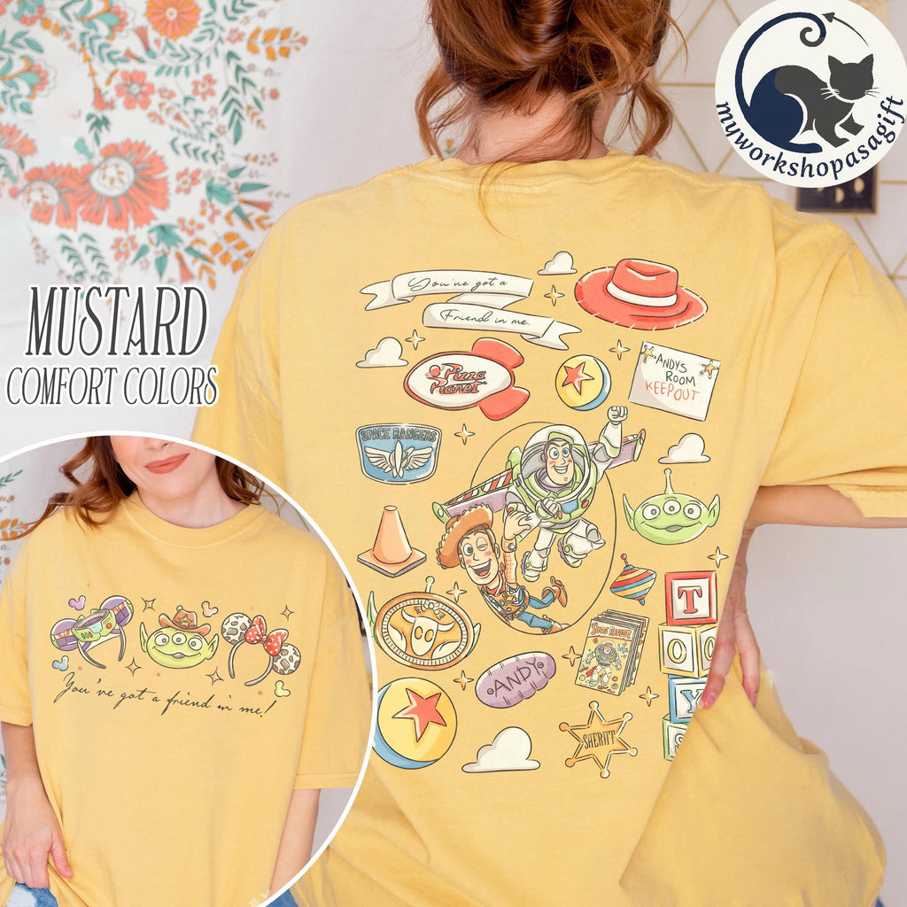 Disney Pixar Toy Story Comfort Colors Shirt, Woody Buzz Rex Hamm Tee, Pizza Planet Shirt, Disneyland Magic Kingdom Trip Tee