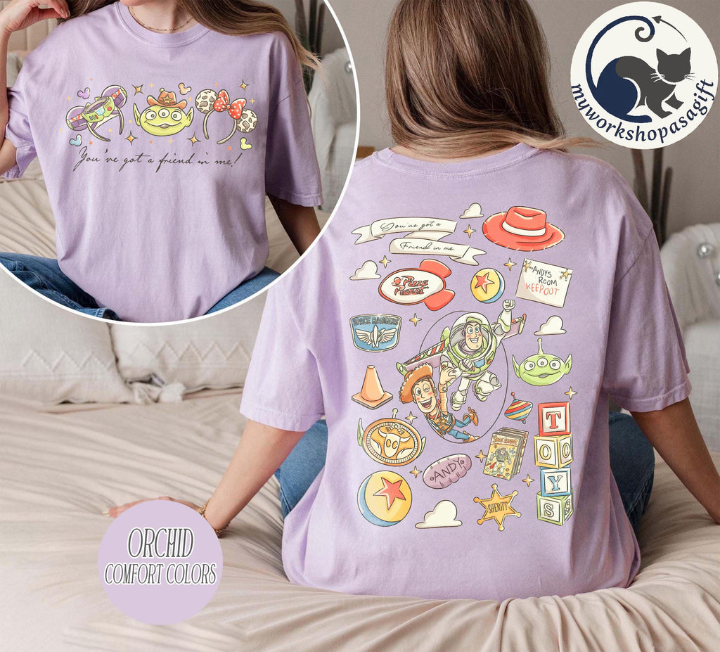 Disney Pixar Toy Story Comfort Colors Shirt, Woody Buzz Rex Hamm Tee, Pizza Planet Shirt, Disneyland Magic Kingdom Trip Tee